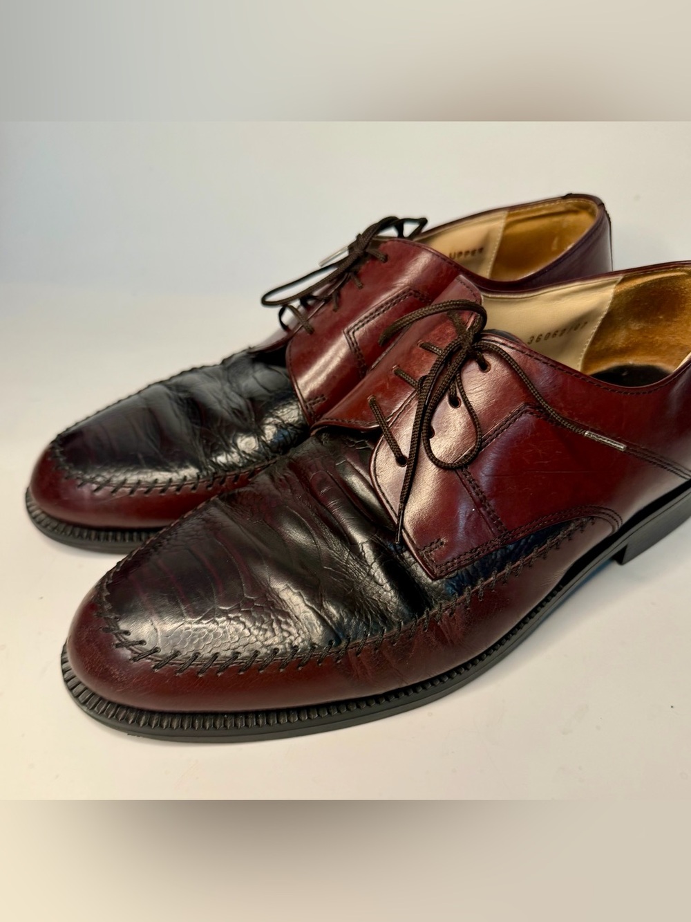 Stanley Blacker Handmade Leather Mock Toe Dress Shoes Made In Italy Sz 11 Wide
